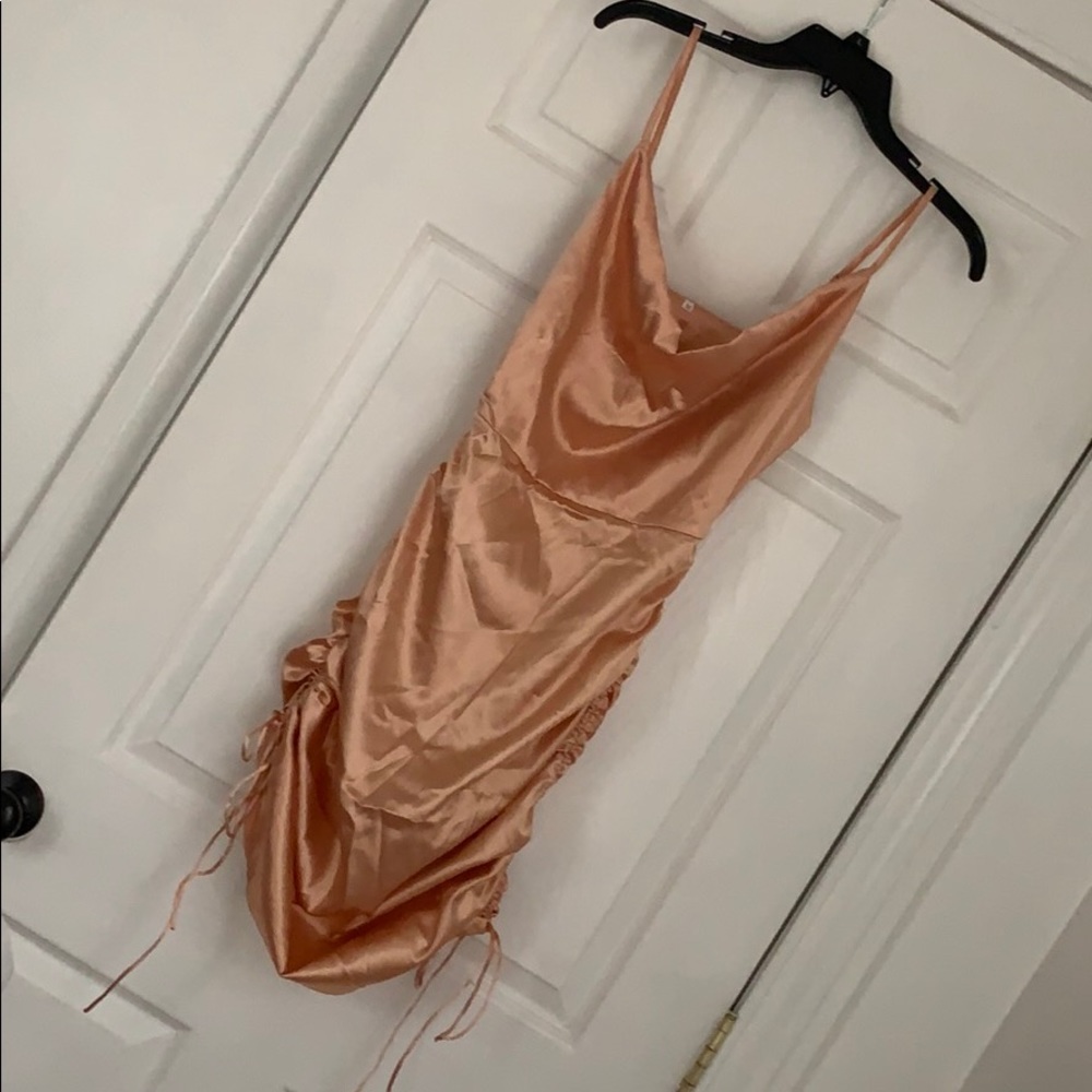 Satin ruched dress